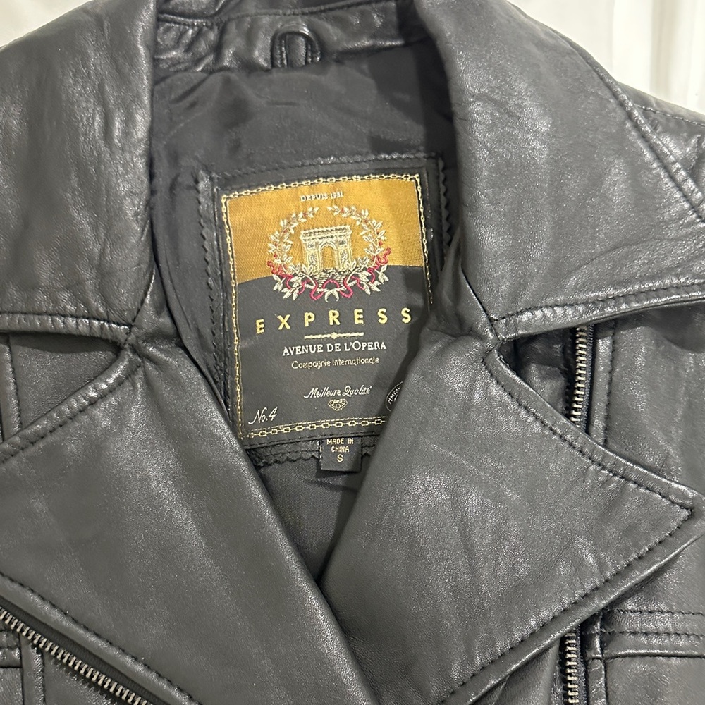 Express Black Leather Jacket - image 3